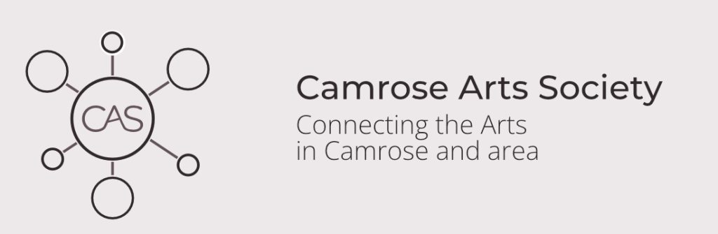 Logo and tagline: Camrose Arts Society: Connecting the Arts in Camrose and Area